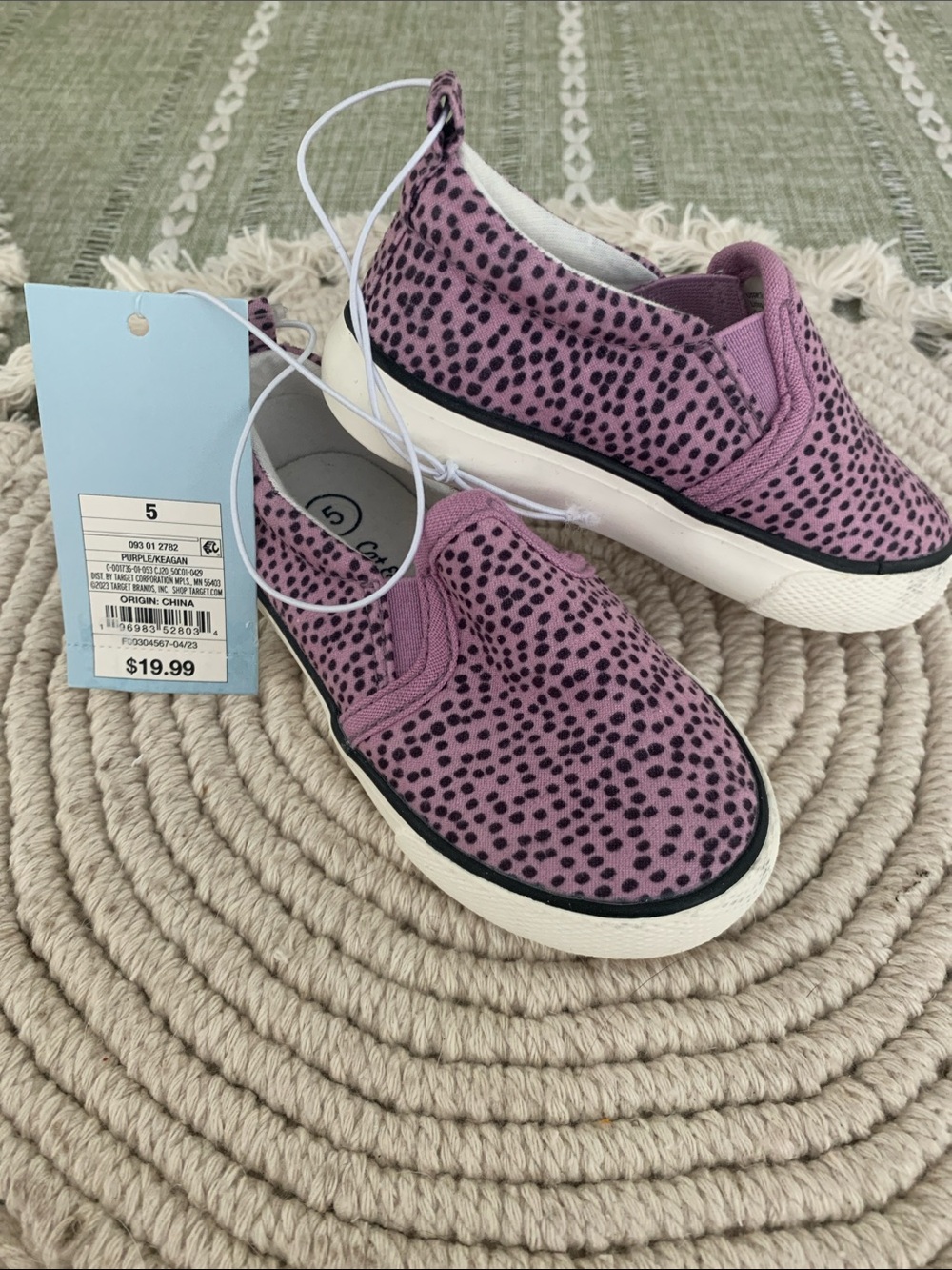 Cat & Jack 5C Purple Dot Slip-On Sneakers